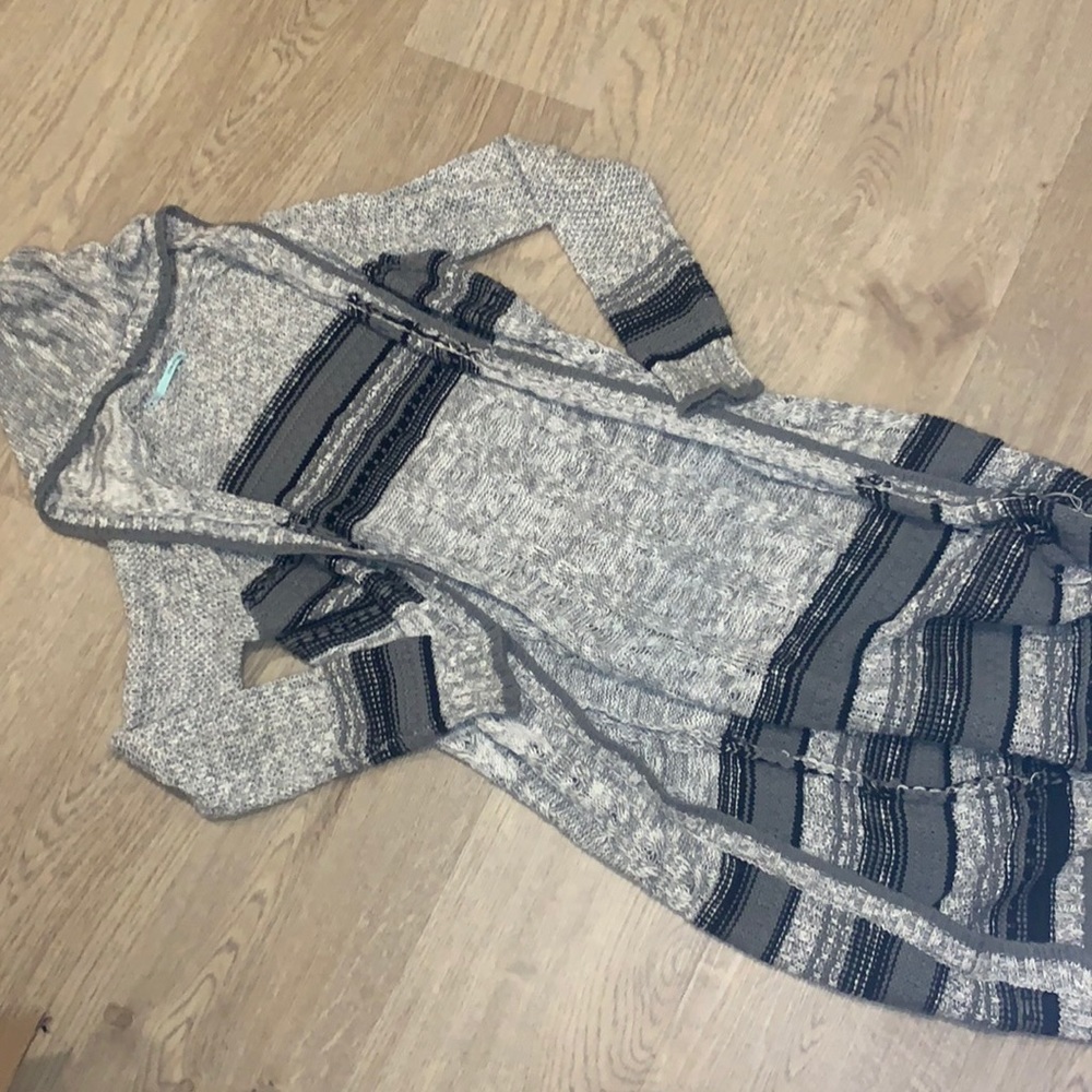 Black + Gray Kimono Cardigan